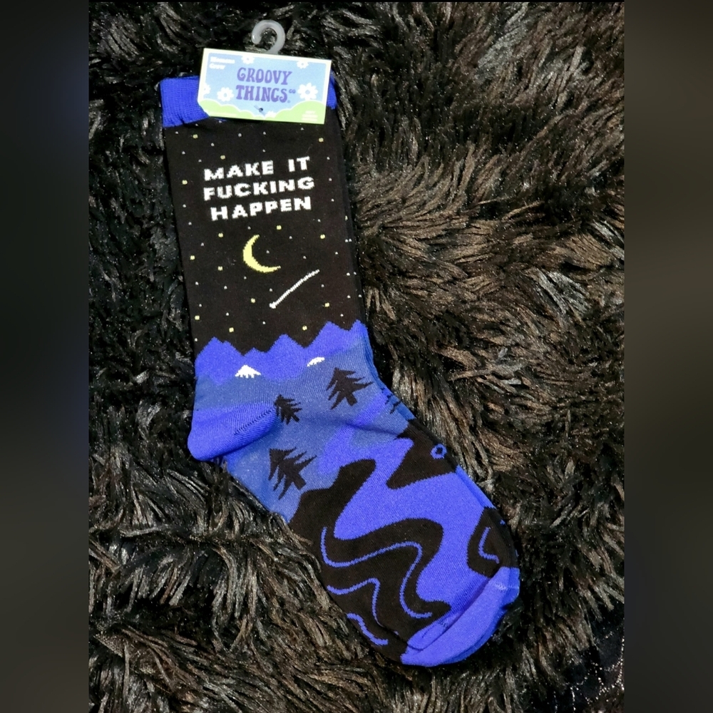 NWT Inspirational Novelty Sock ~ Forest Ink Clothing / Groovy Things